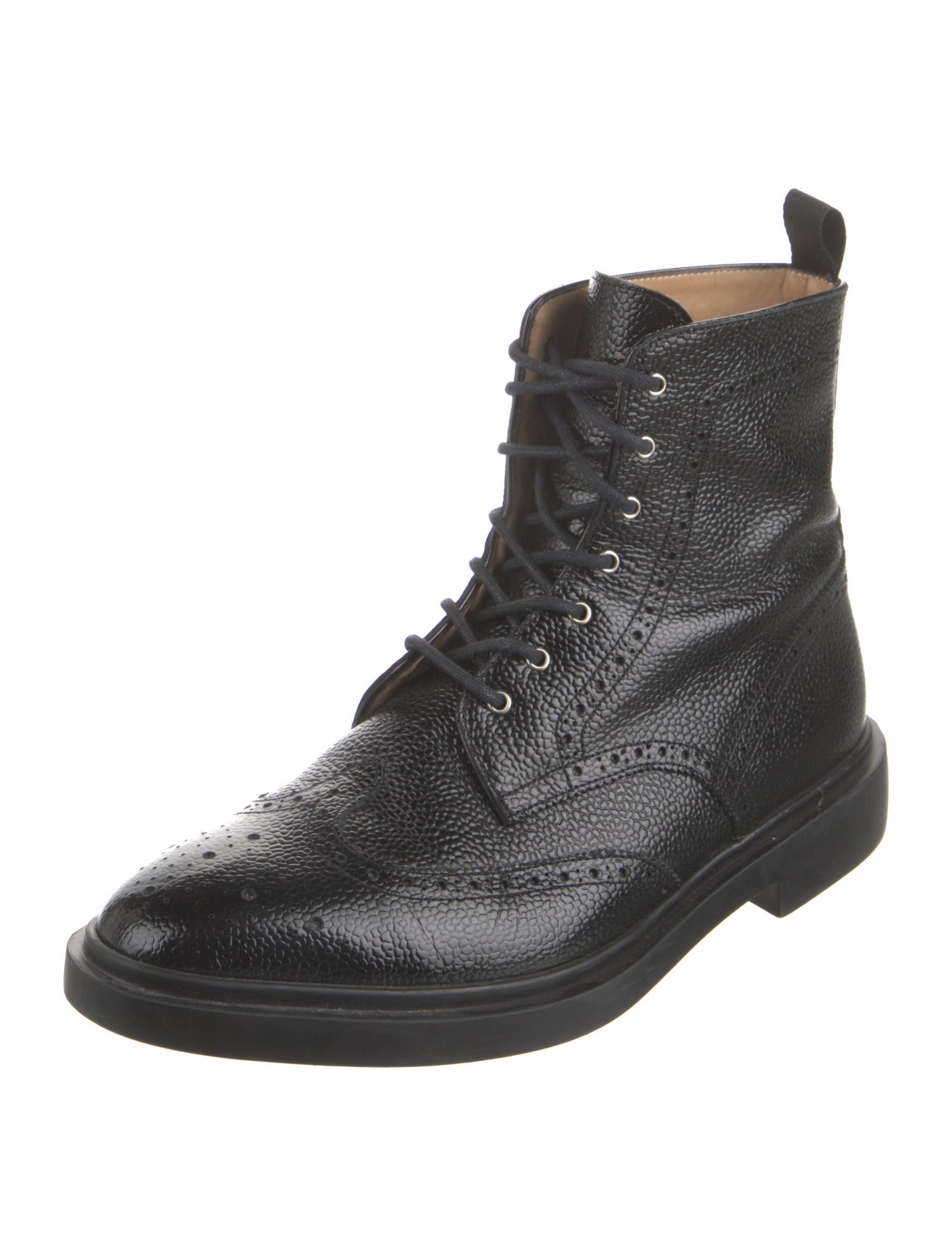 Thom Browne Leather Lasercut Accents Lace-Up Boots