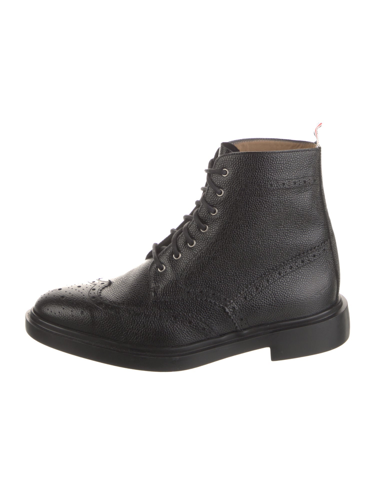 Thom Browne Leather Lasercut Accents Lace-Up Boots