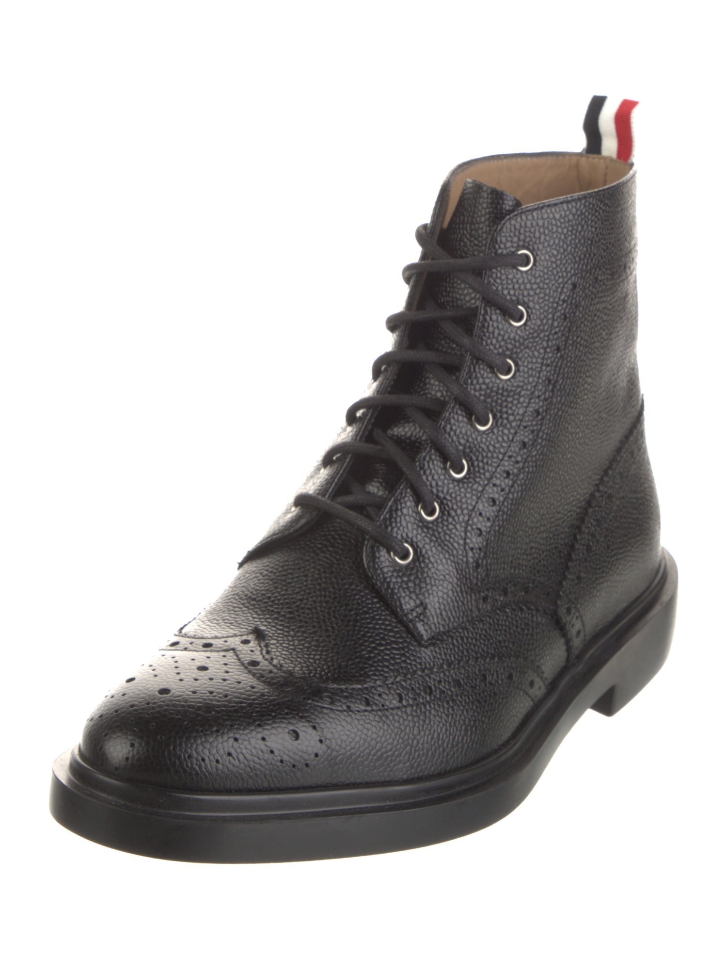 Thom Browne Leather Lasercut Accents Lace-Up Boots