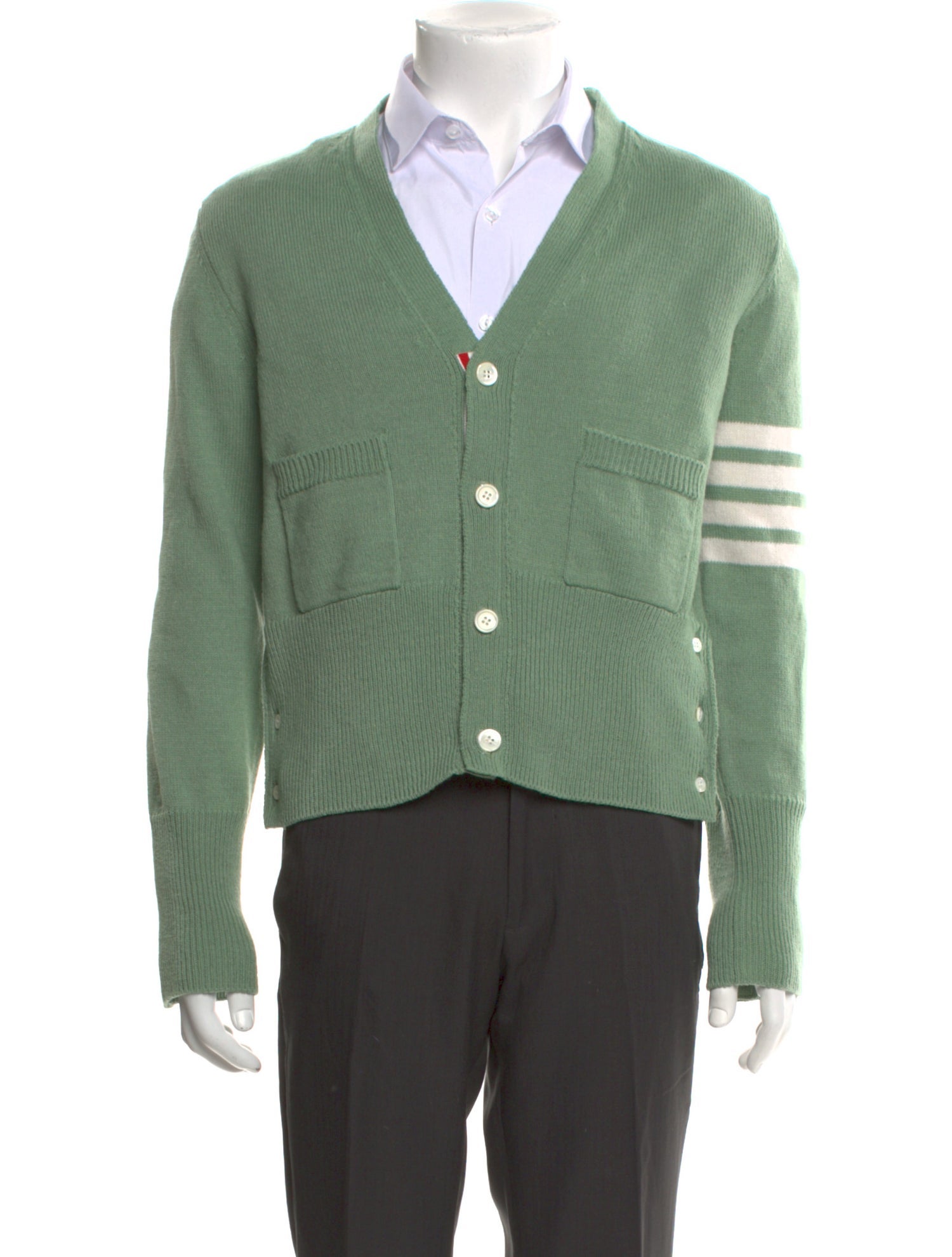 Thom Browne 4-Bar V-neck Wool Cardigan