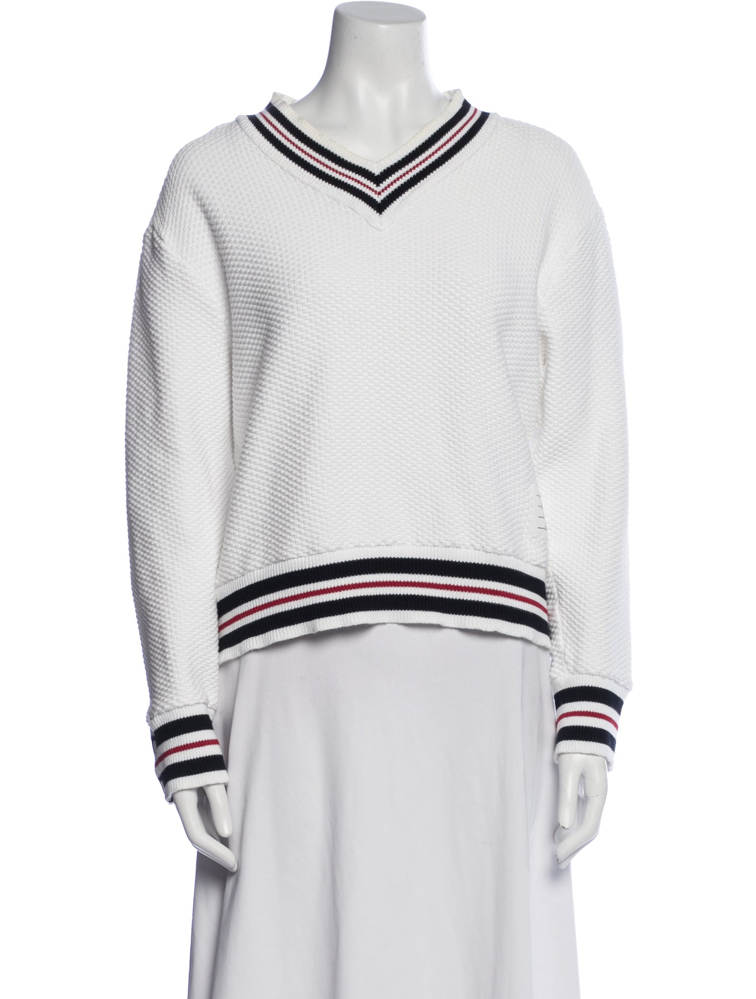 Thom Browne Striped V-Neck Sweater