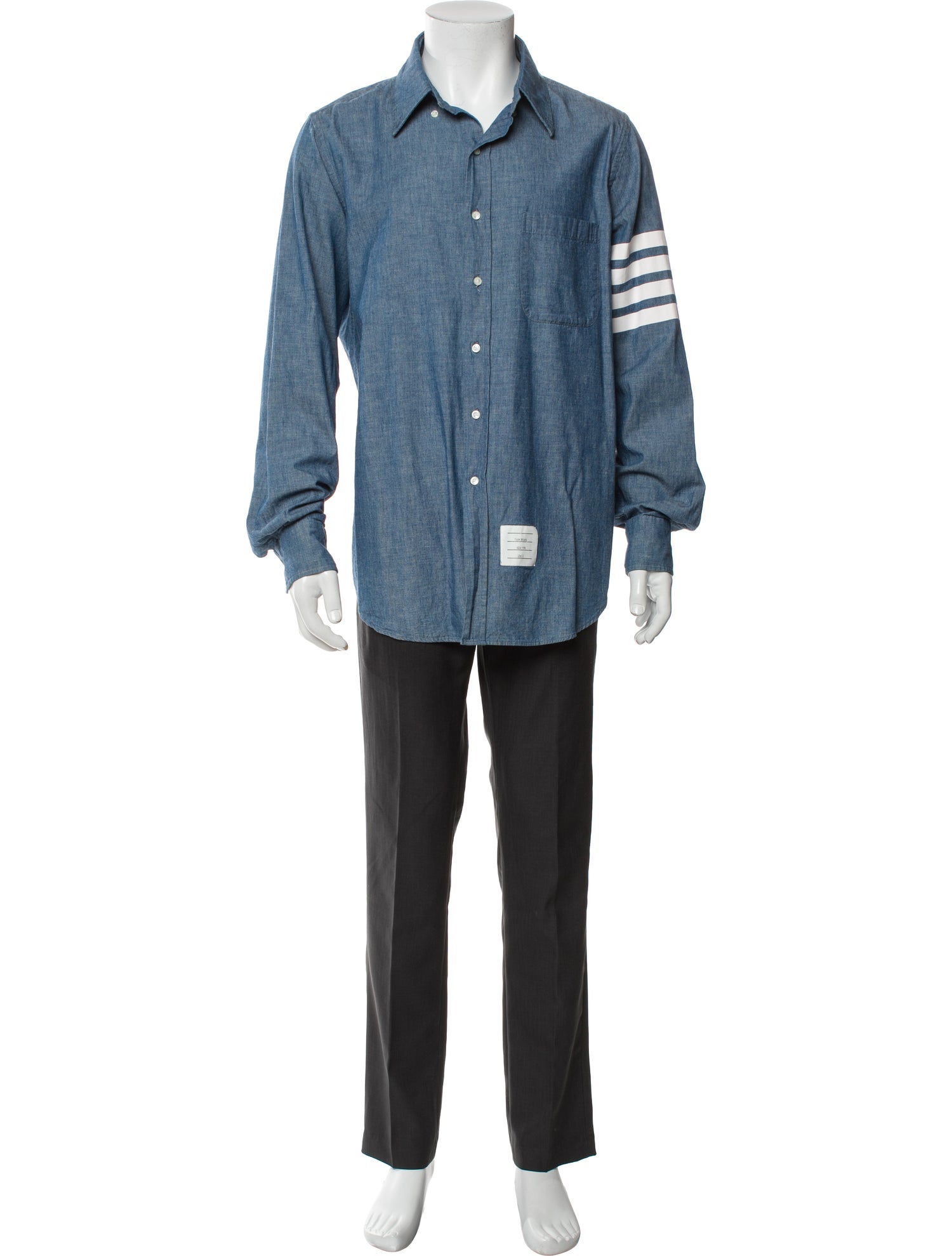 Thom Browne Long Sleeve Denim Shirt