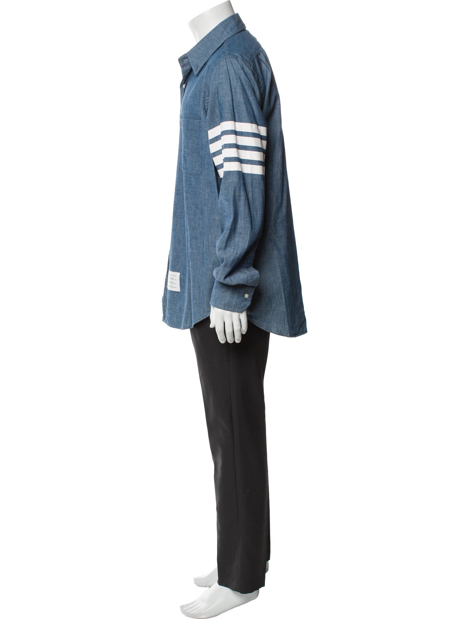 Thom Browne Long Sleeve Denim Shirt