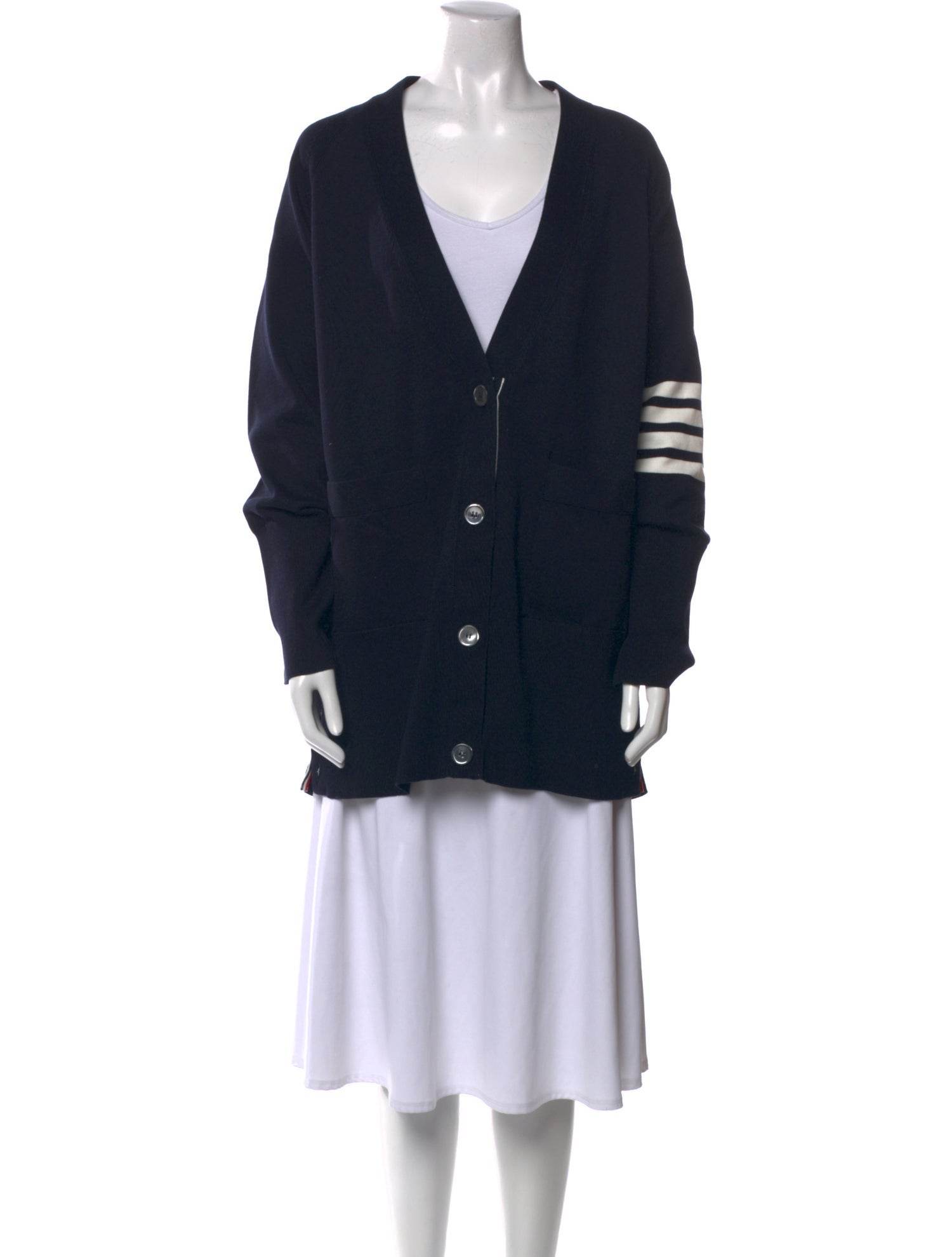 Thom Browne Printed V-Neck Sweater