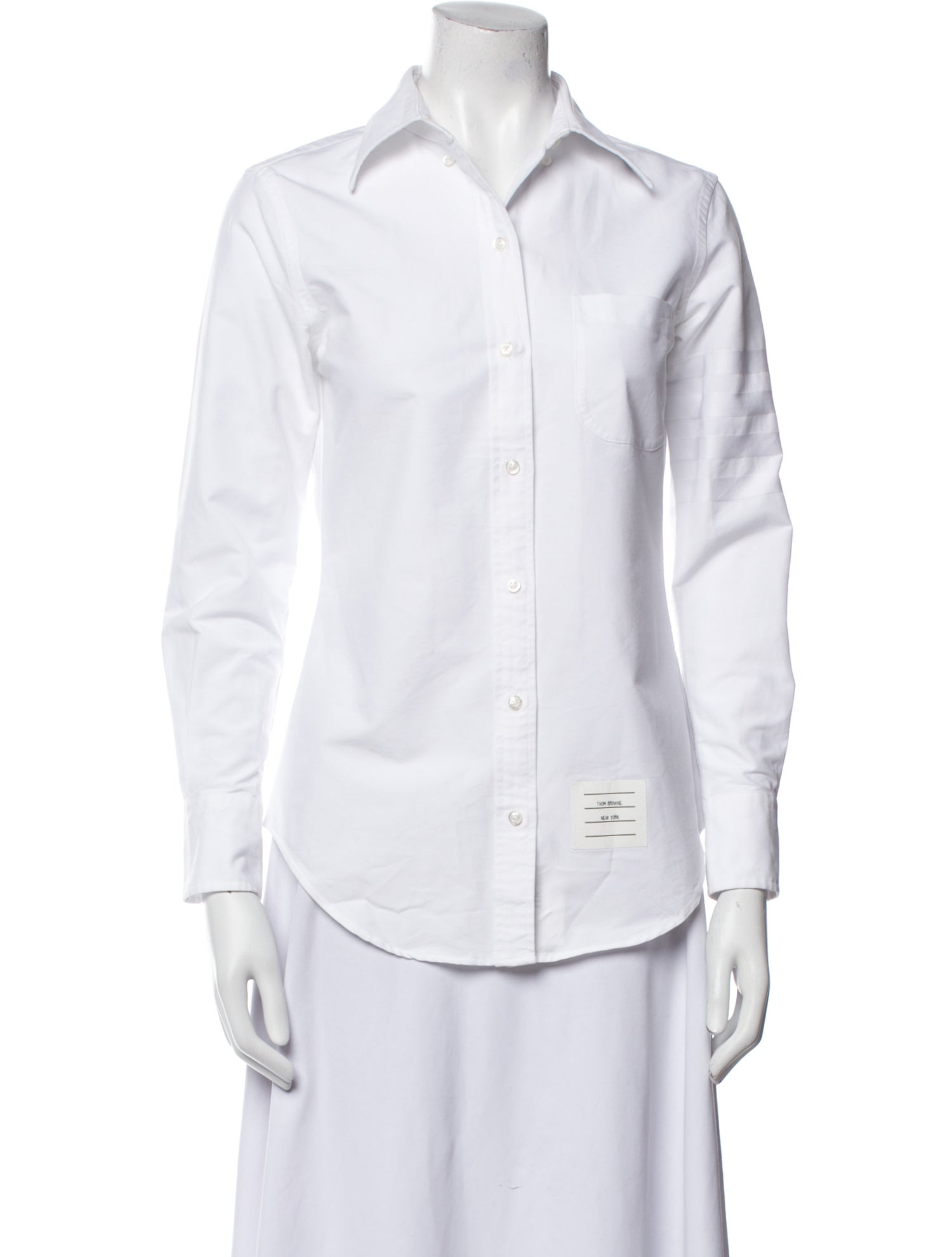 Thom Browne Long Sleeve Button-Up Top