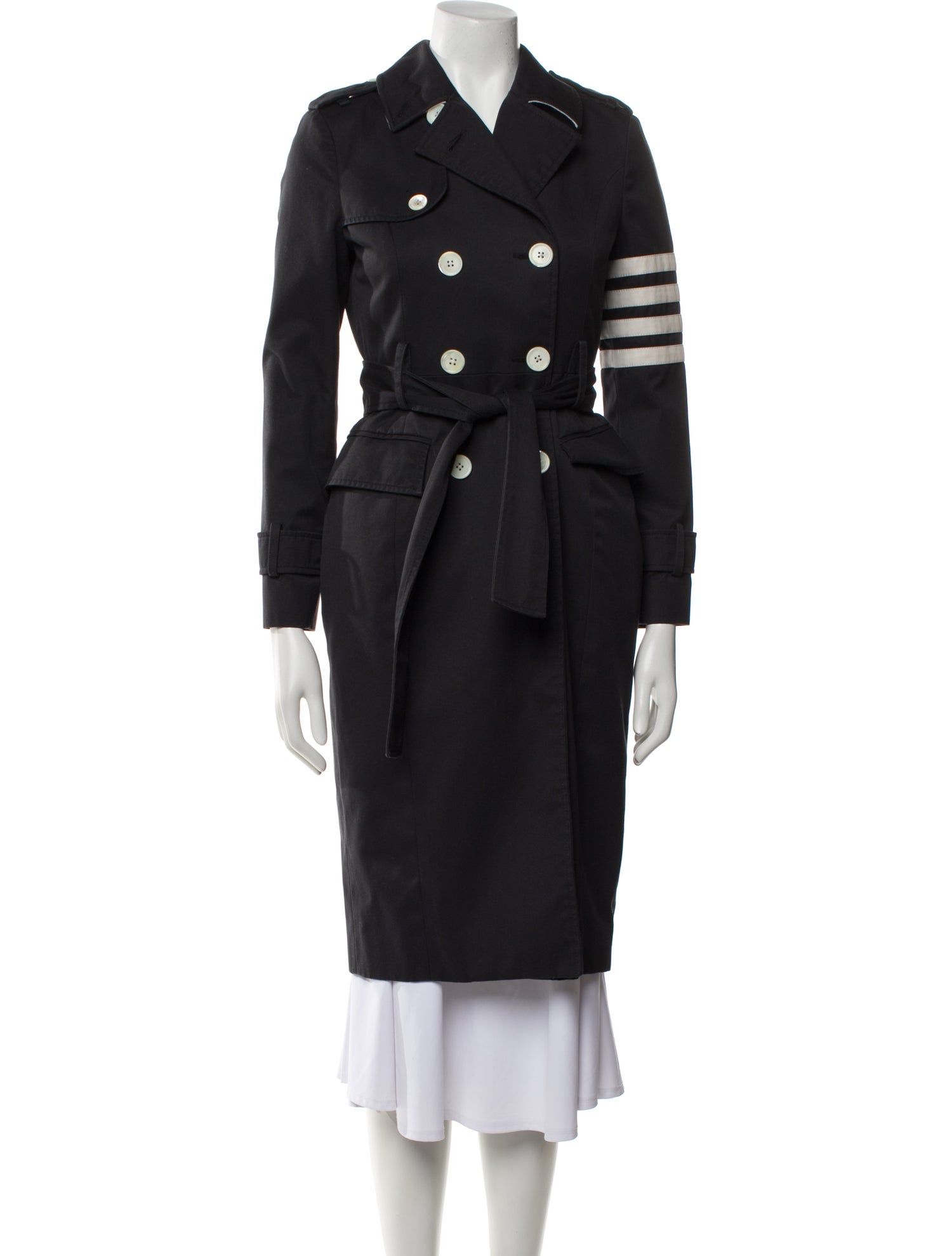 Thom Browne 4 Bar Stripe Trench Coat