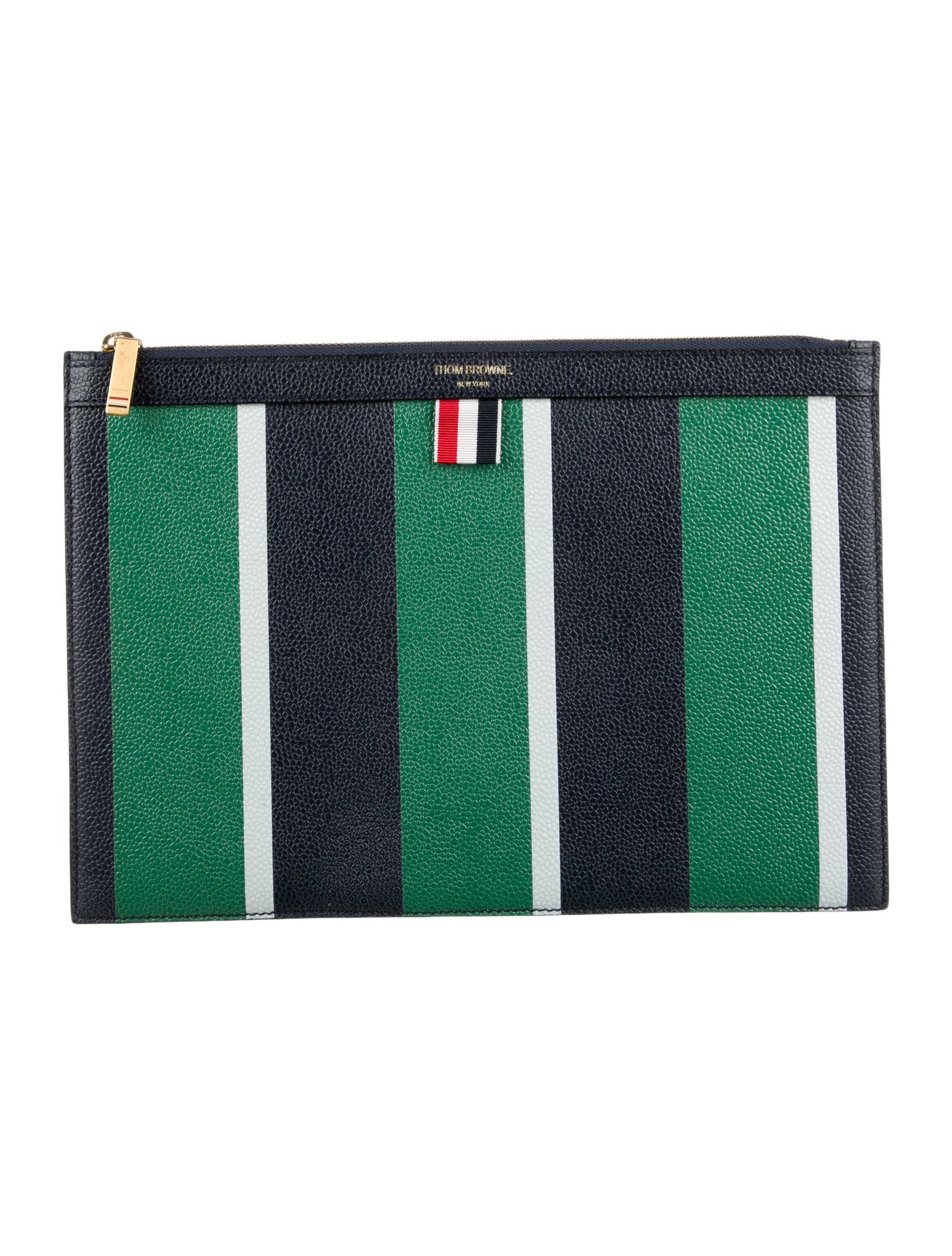 Thom Browne printed leather laptop case