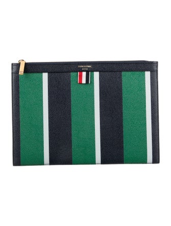 Thom Browne printed leather laptop case