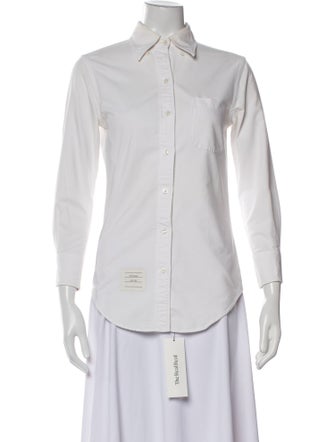 Thom Browne Three-Quarter Sleeve Button-Up Top