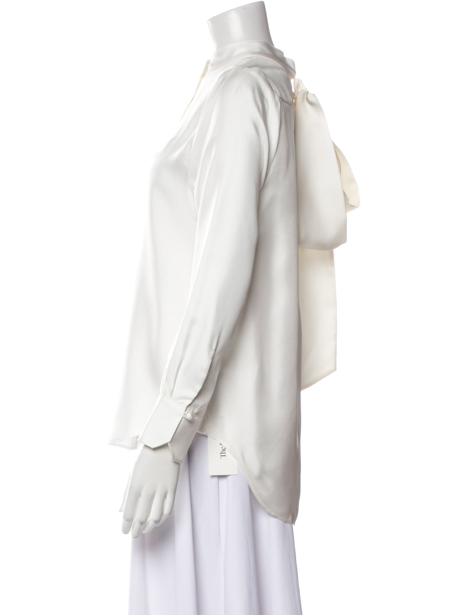 Thom Browne Silk Three-Quarter Sleeve Button-Up Top