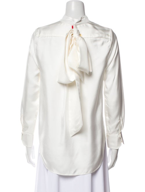 Thom Browne Silk Three-Quarter Sleeve Button-Up Top
