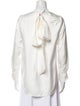 Thom Browne Silk Three-Quarter Sleeve Button-Up Top