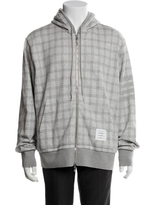 Thom Browne Plaid Print Crew Neck Hoodie