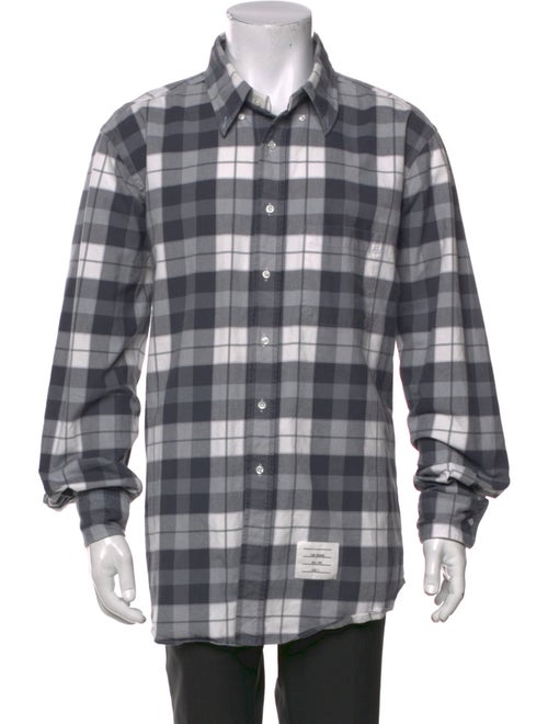 Thom Browne Plaid Print Long Sleeve Shirt