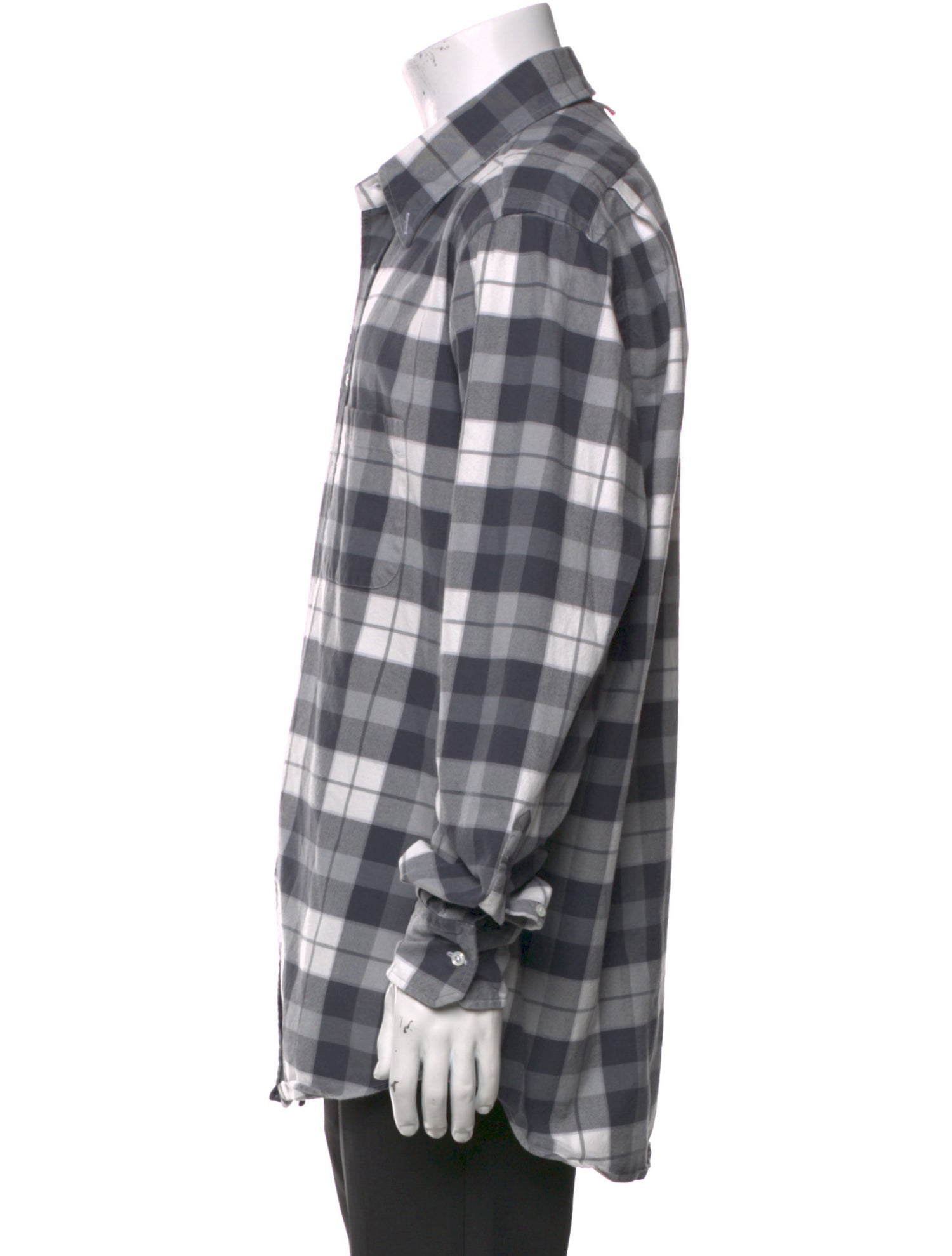 Thom Browne Plaid Print Long Sleeve Shirt