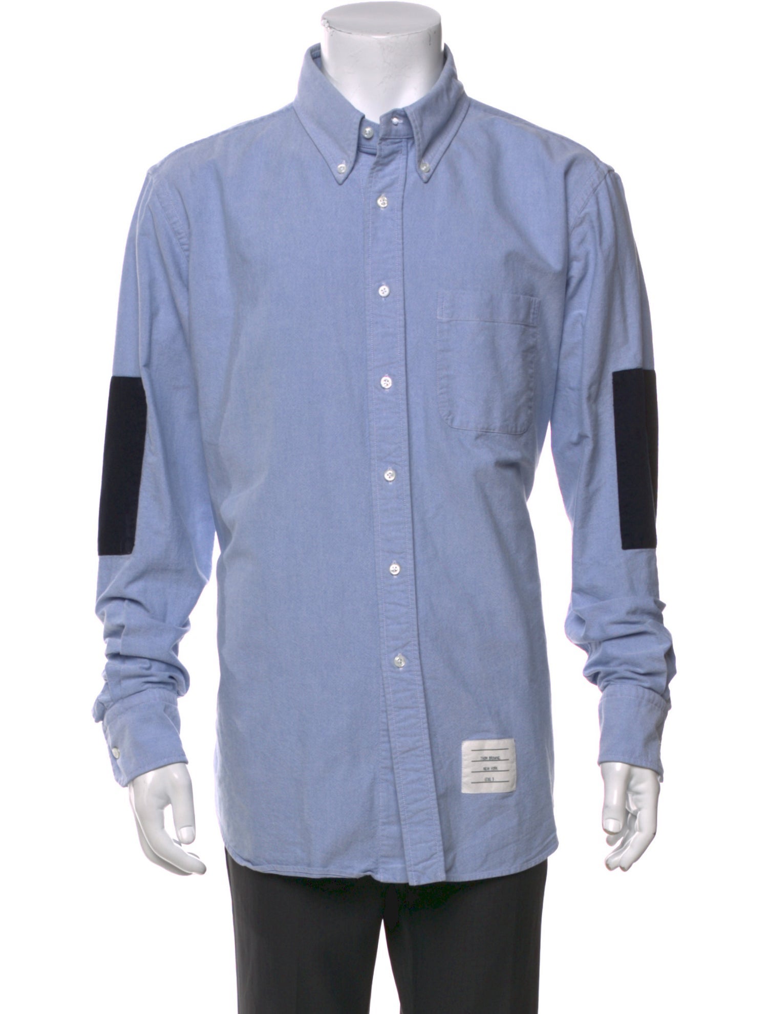 Thom Browne Colorblock Pattern Long Sleeve Shirt