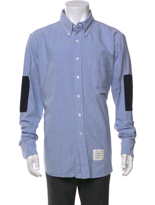 Thom Browne Colorblock Pattern Long Sleeve Shirt