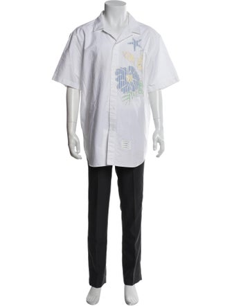 Thom Browne Graphic Print Three-Quarter Sleeve Shirt