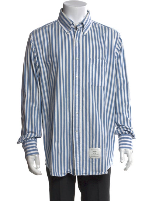 Thom Browne Striped Long Sleeve Denim Shirt