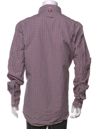 Thom Browne Plaid Print Long Sleeve Shirt
