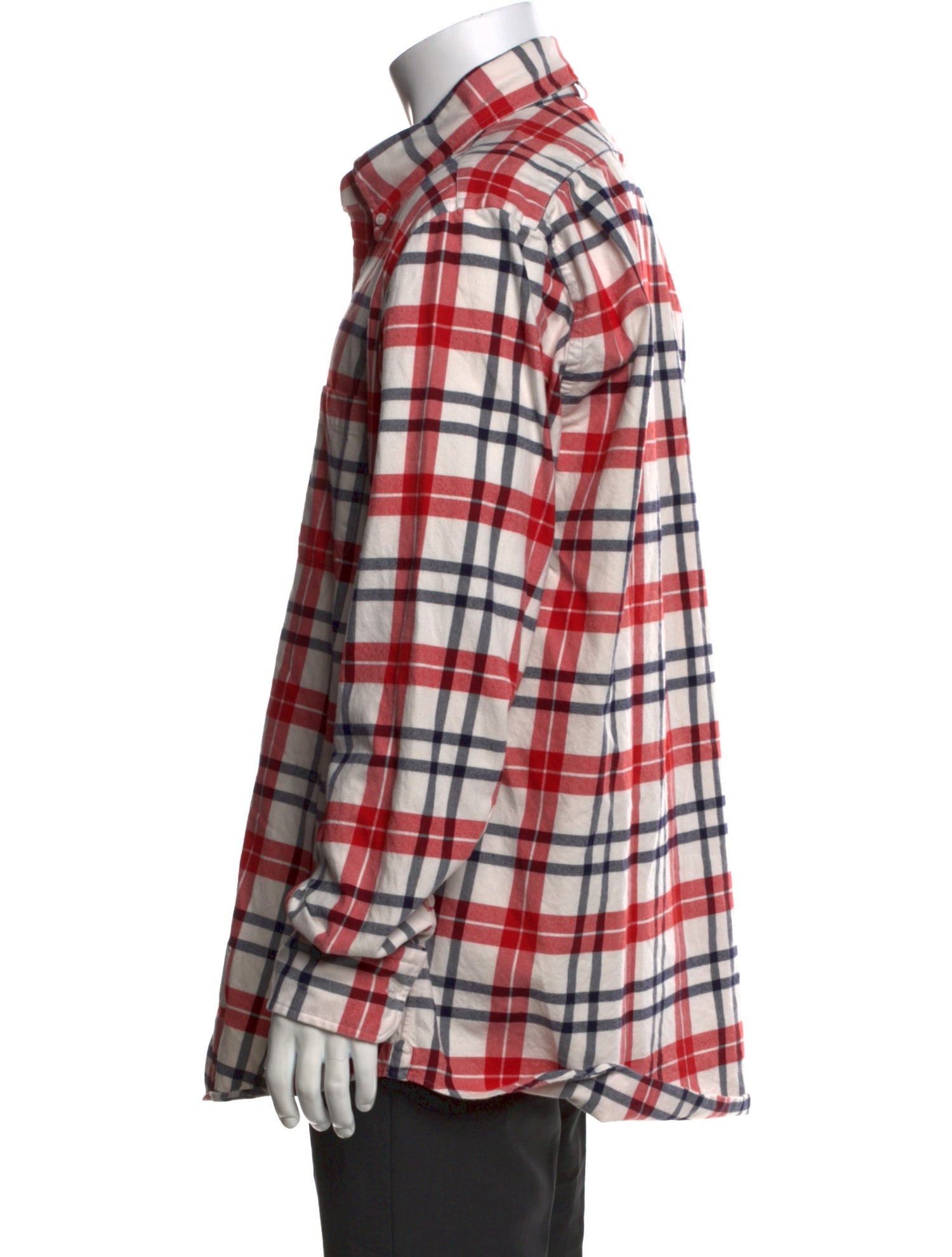 Thom Browne Plaid Print Long Sleeve Shirt