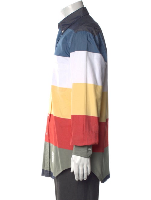Thom Browne Colorblock Pattern Long Sleeve Shirt
