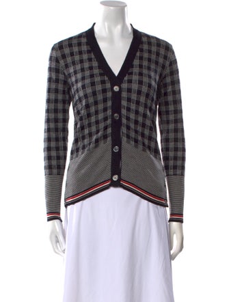 Thom Browne Merino Wool Plaid Print Sweater