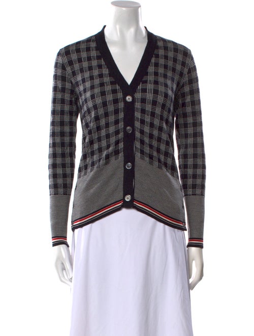 Thom Browne Merino Wool Plaid Print Sweater
