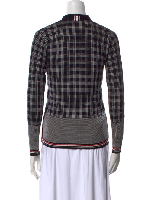 Thom Browne Merino Wool Plaid Print Sweater