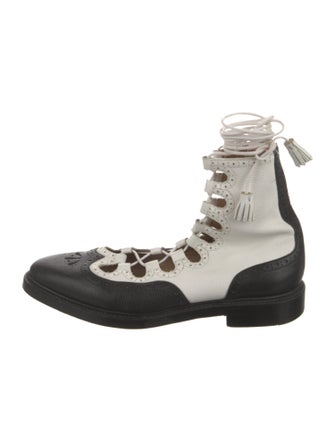 Thom Browne Leather Colorblock Pattern Boots