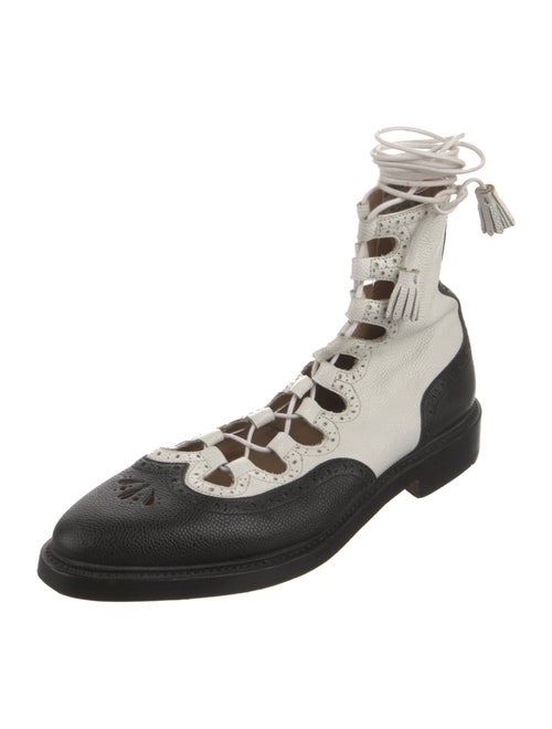 Thom Browne Leather Colorblock Pattern Boots