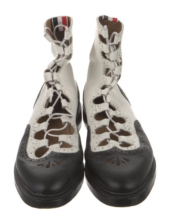 Thom Browne Leather Colorblock Pattern Boots