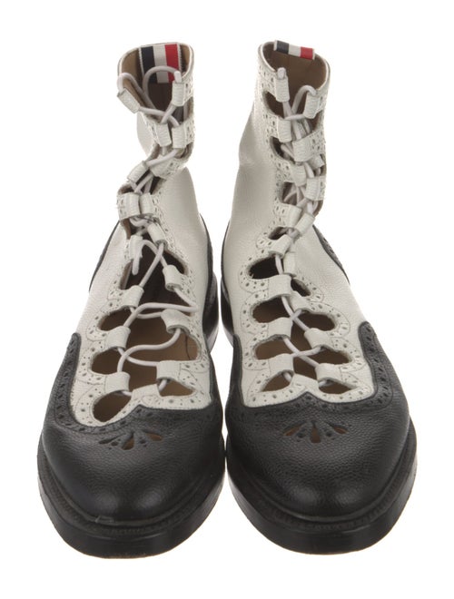 Thom Browne Leather Colorblock Pattern Boots