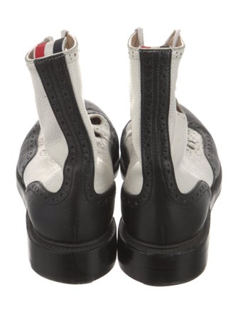 Thom Browne Leather Colorblock Pattern Boots