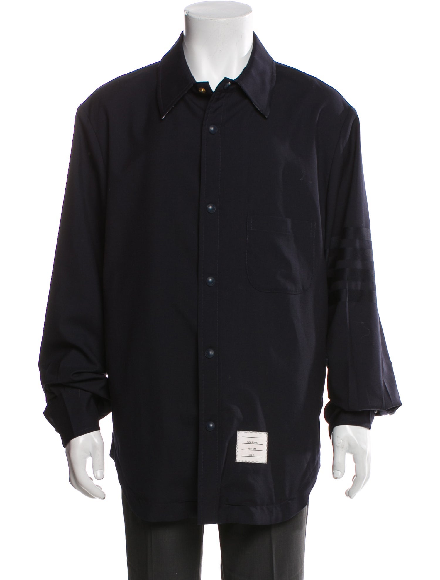 Thom Browne Wool Long Sleeve Dress Shirt
