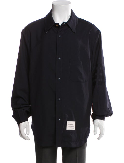 Thom Browne Wool Long Sleeve Dress Shirt