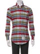 Thom Browne Plaid Print Long Sleeve Shirt