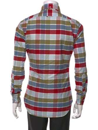 Thom Browne Plaid Print Long Sleeve Shirt