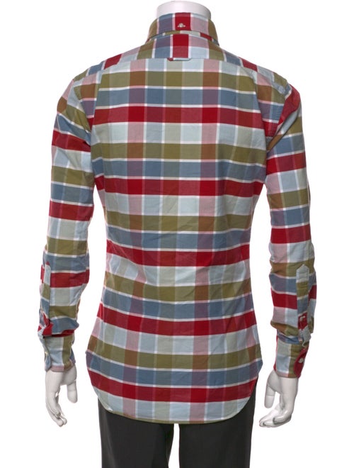 Thom Browne Plaid Print Long Sleeve Shirt