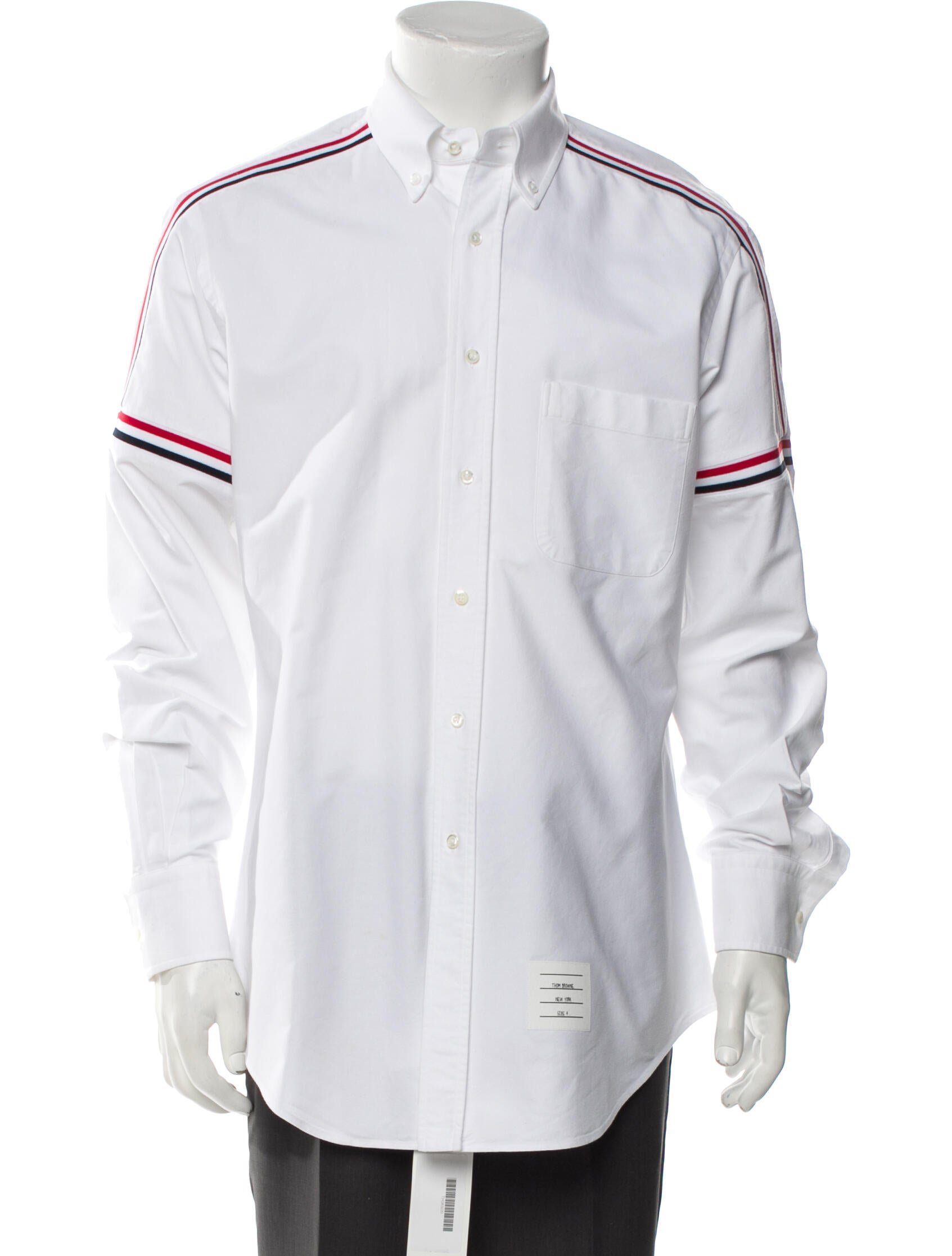 Thom Browne Striped Long Sleeve Dress Shirt