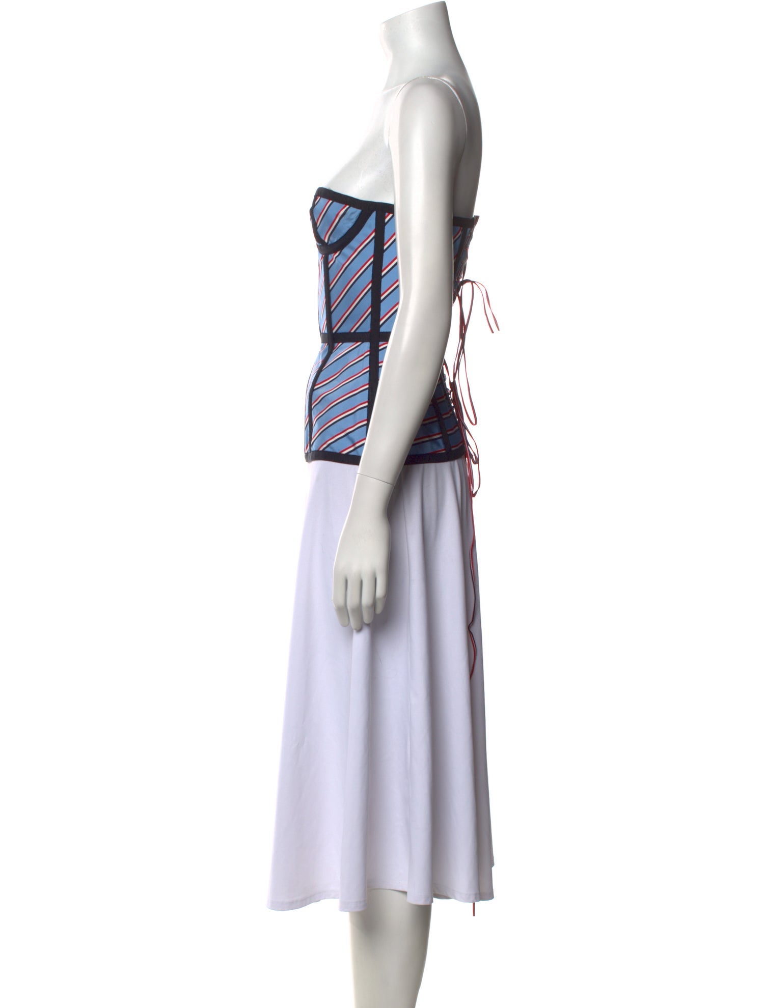 Thom Browne Striped Strapless Top