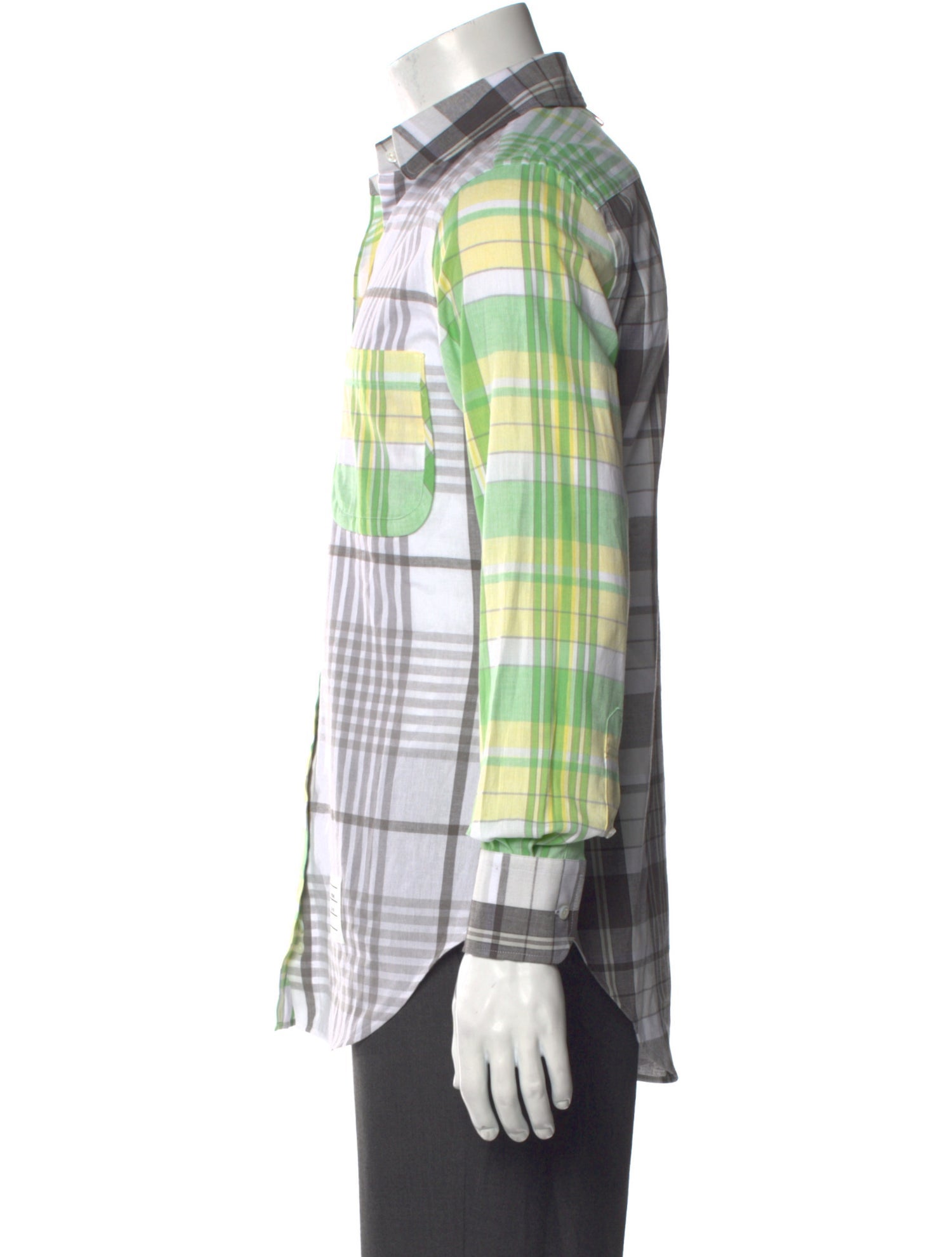 Thom Browne Plaid Print Long Sleeve Shirt