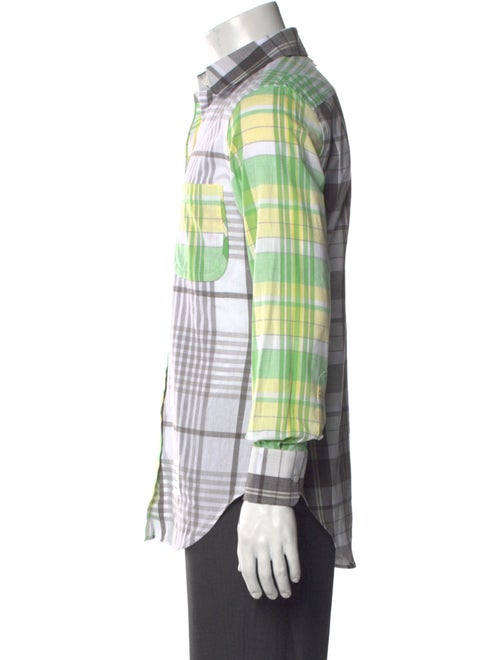 Thom Browne Plaid Print Long Sleeve Shirt