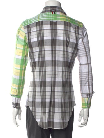 Thom Browne Plaid Print Long Sleeve Shirt