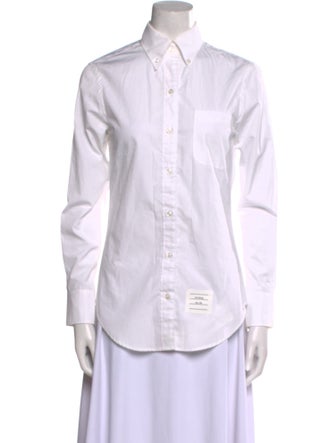 Thom Browne Long Sleeve Button-Up Top