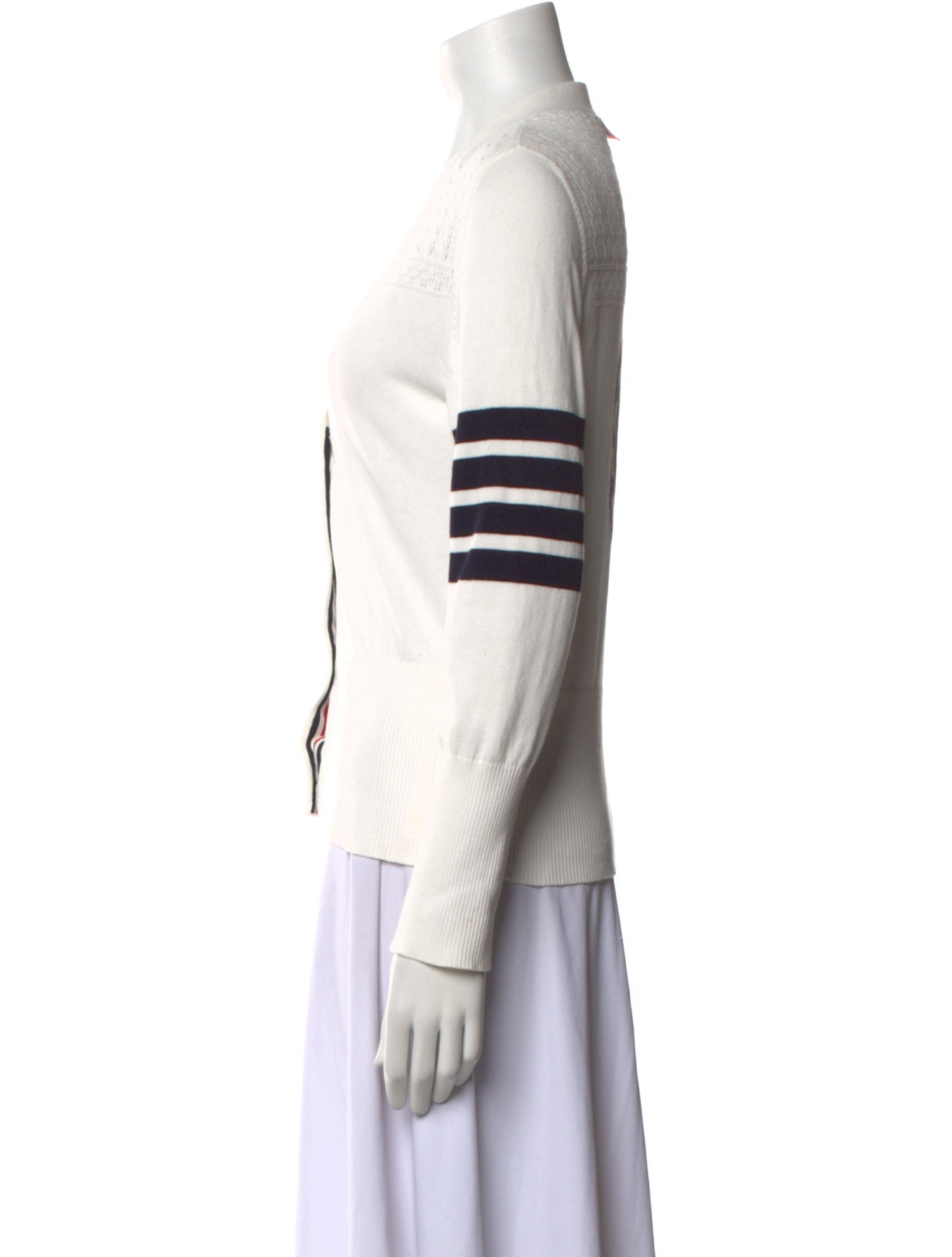 Thom Browne Graphic Print V-Neck Sweater