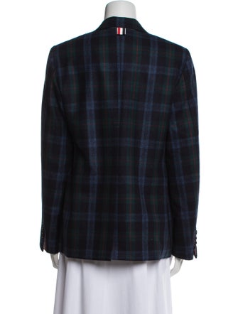 Thom Browne Wool Plaid Print Blazer