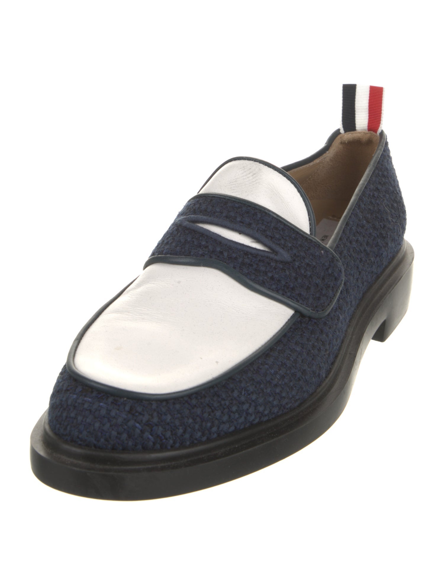 Thom Browne Colorblock Pattern Leather Trim Embellishment Sneakers