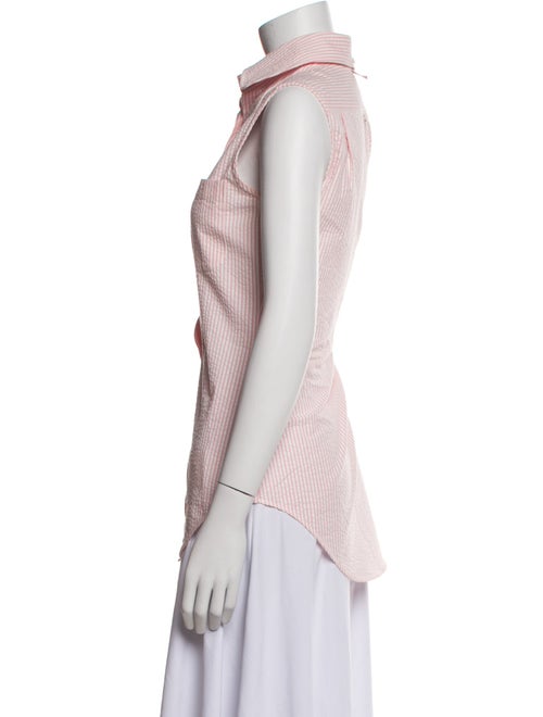 Thom Browne Striped Sleeveless Button-Up Top