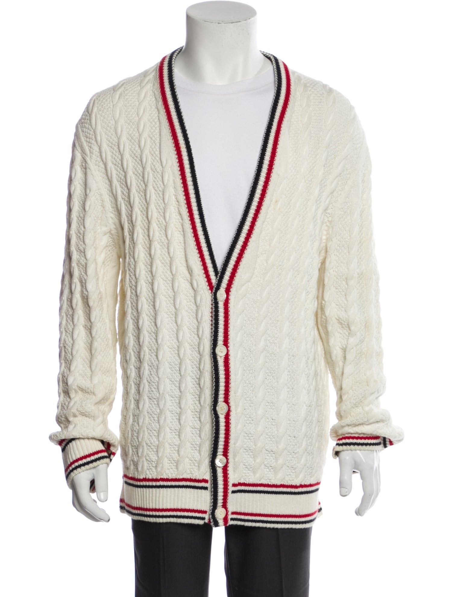 Thom Browne Striped V-Neck Cardigan